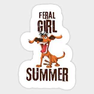 Feral Girl Summer Opossum Sticker